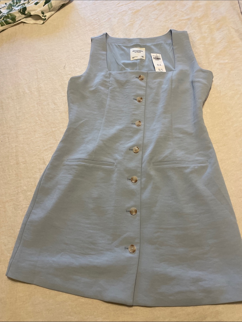 Abercrombie & Fitch Light Blue Button-Front Dress